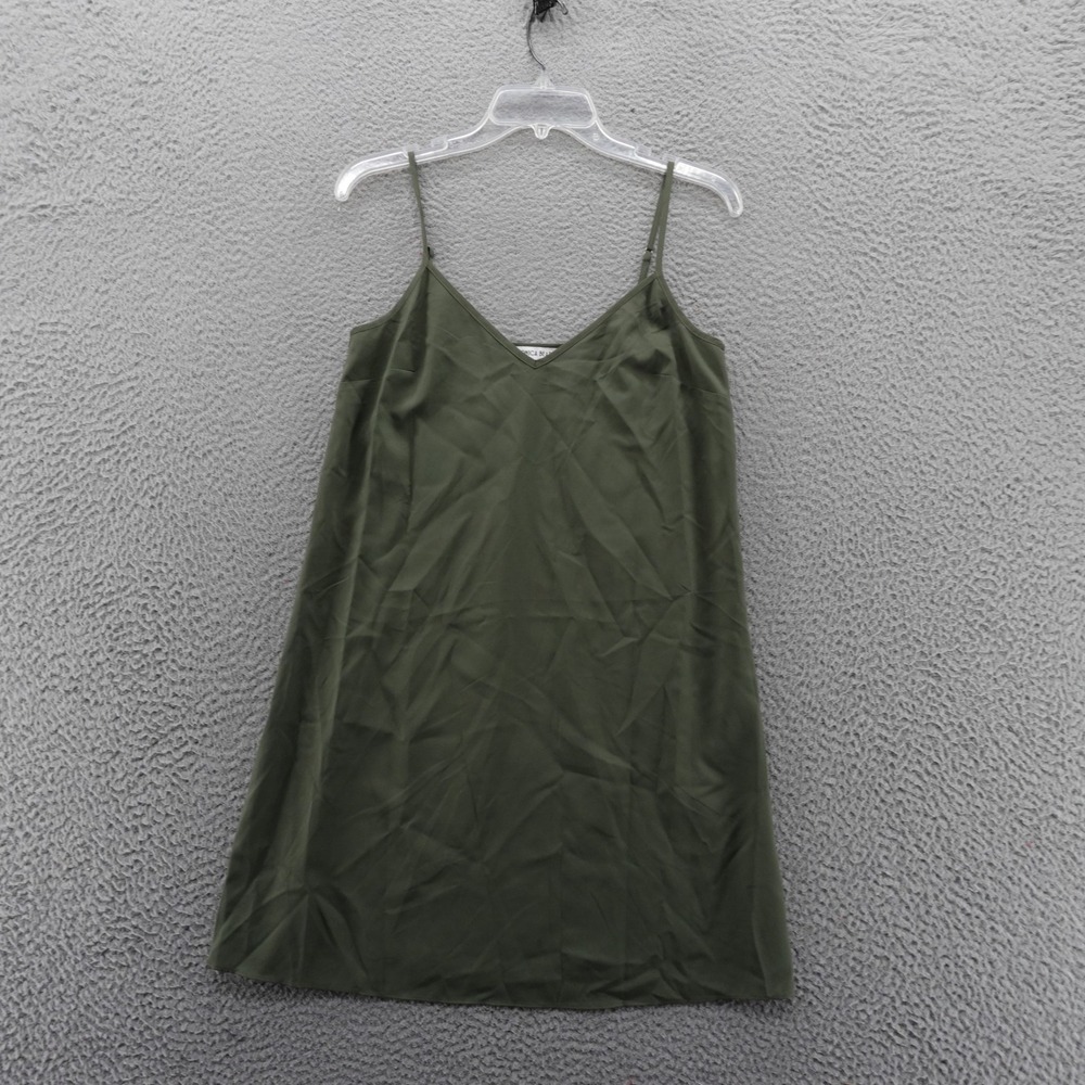 Veronica Beard Olive Green Silk Mini Slip Dress V-Neck‎ Spaghetti Straps NEW
